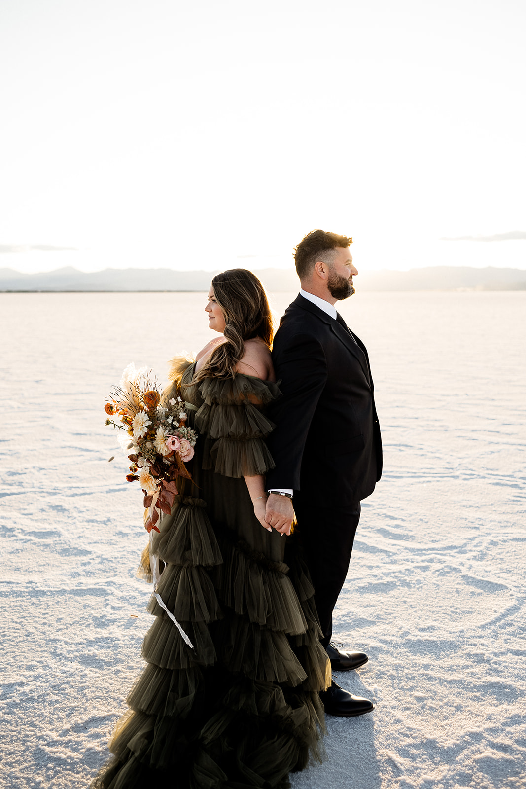 Bonneville Salt Flats Utah with Salt Gown Dress  Salt Gowns