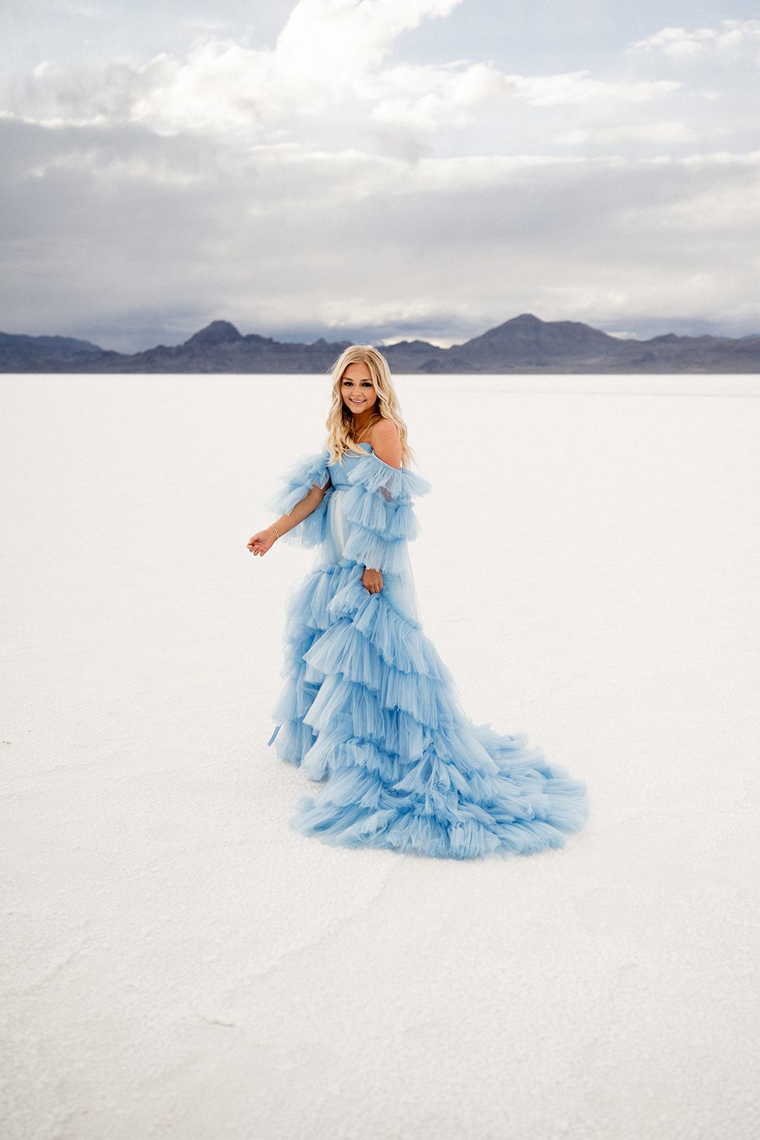 Salt Flats Session in Blue Dress - beccaphoto.co