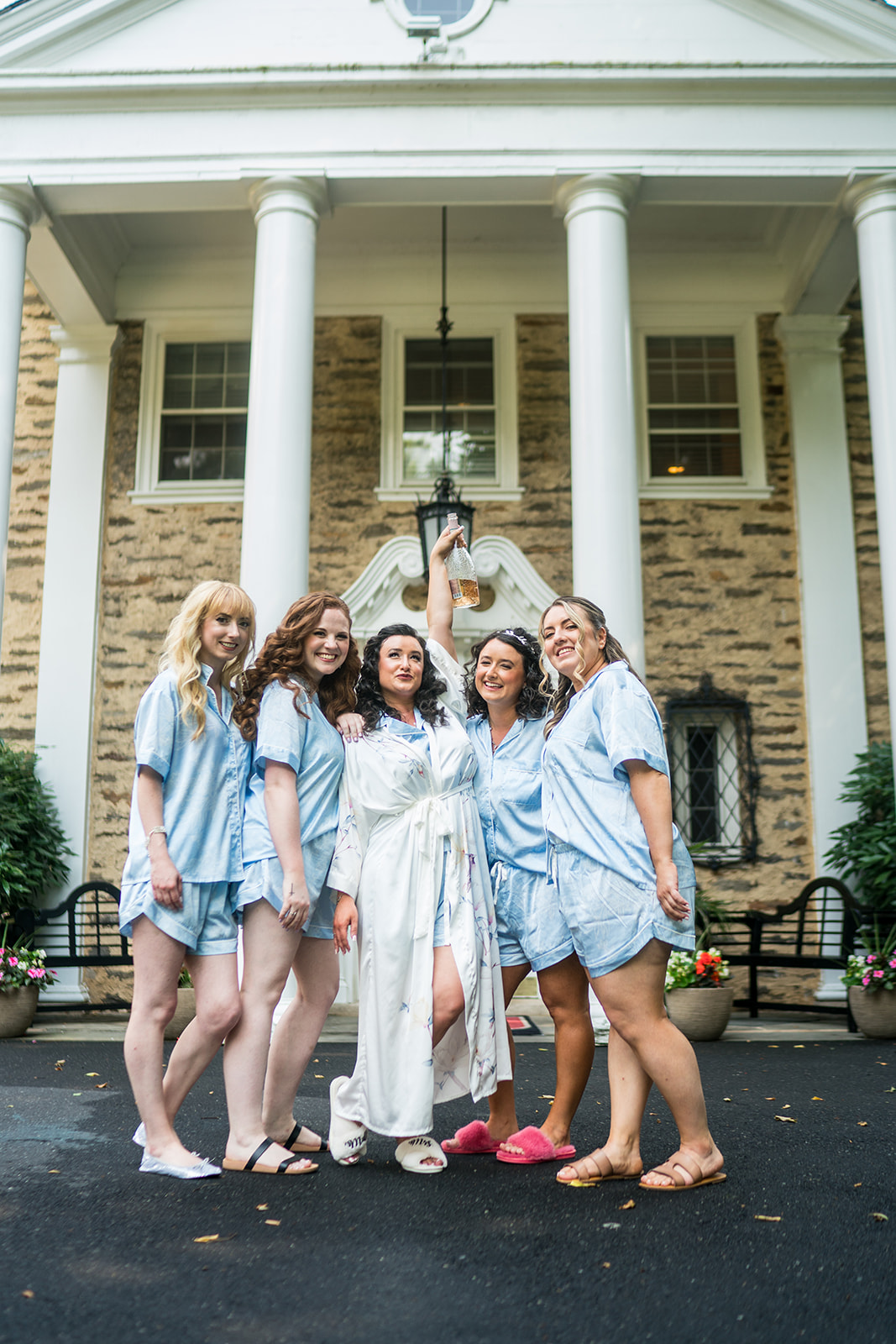 Wedding party outside Huntingdon Valley Country Club