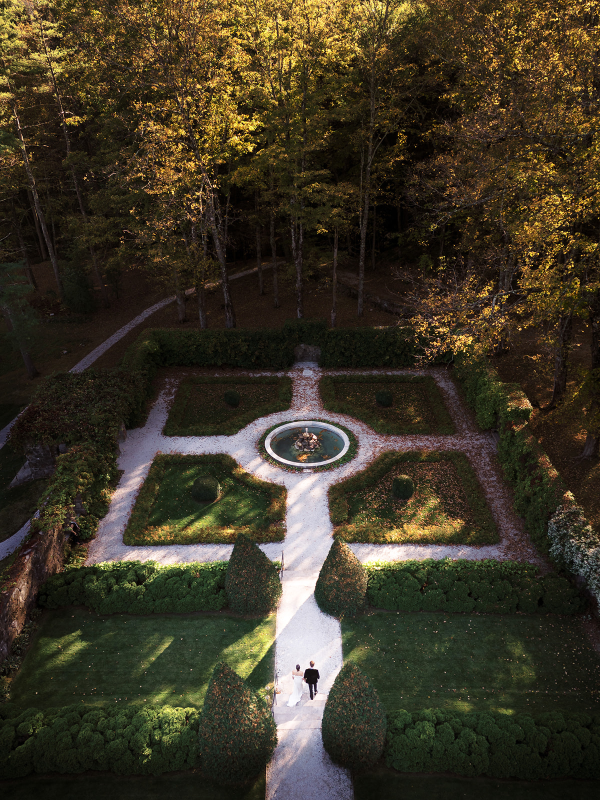 Aerial photo of the garden area in The Mount.