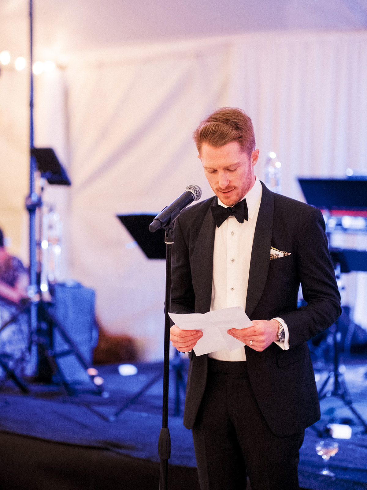 Best man delivered speech.