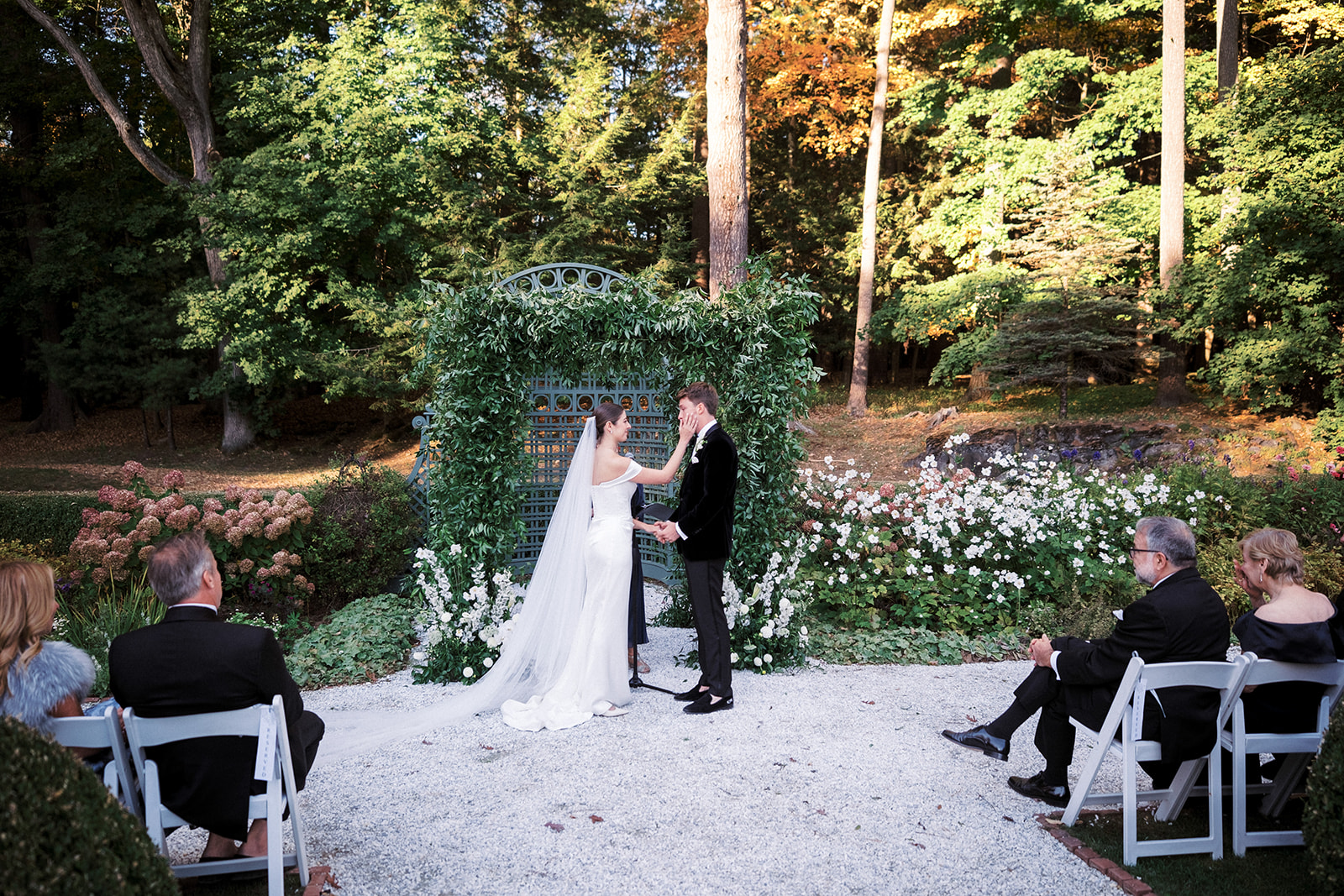 Bride and groom at ceremony.