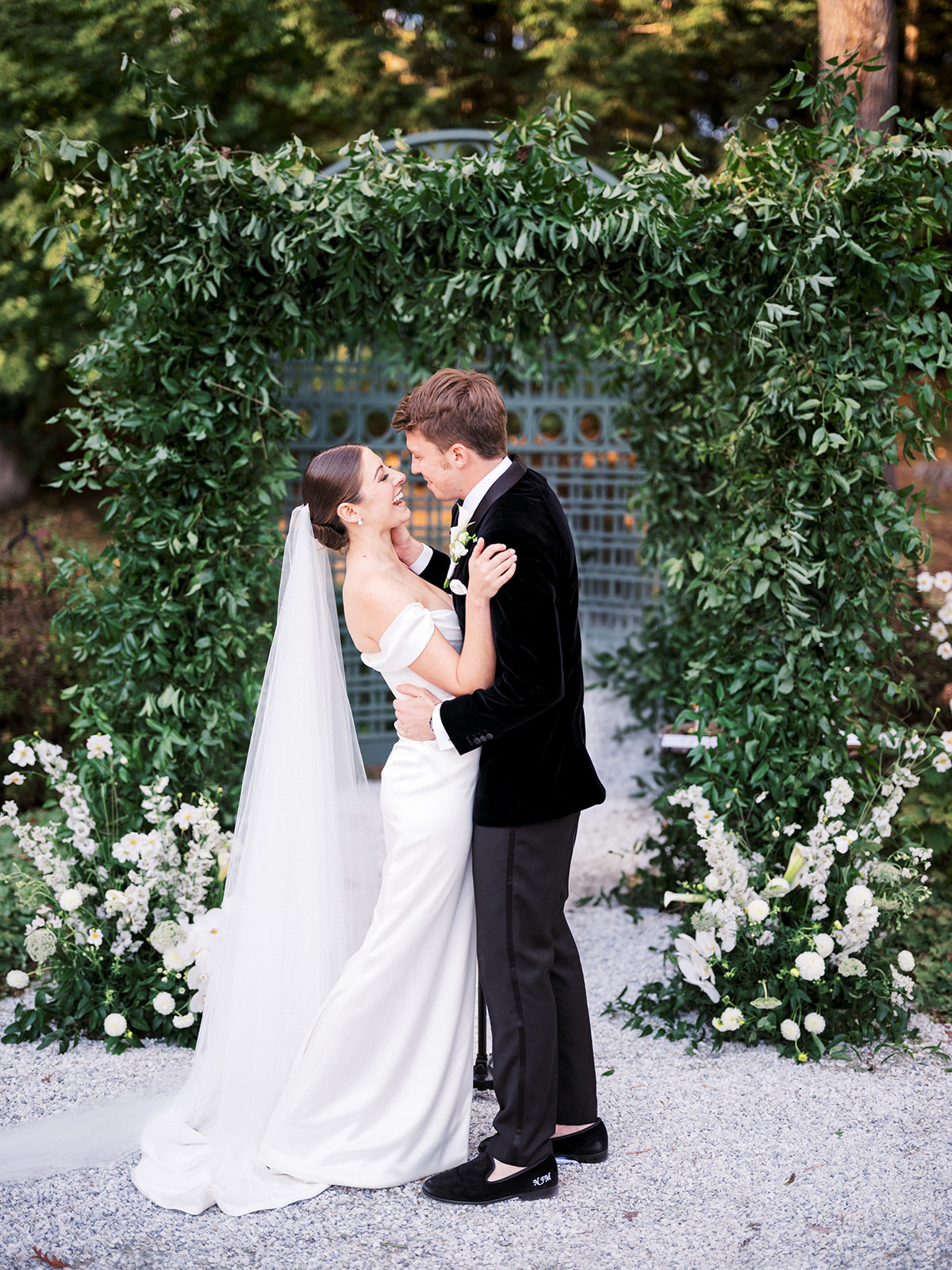 Bride and groom's first kiss.