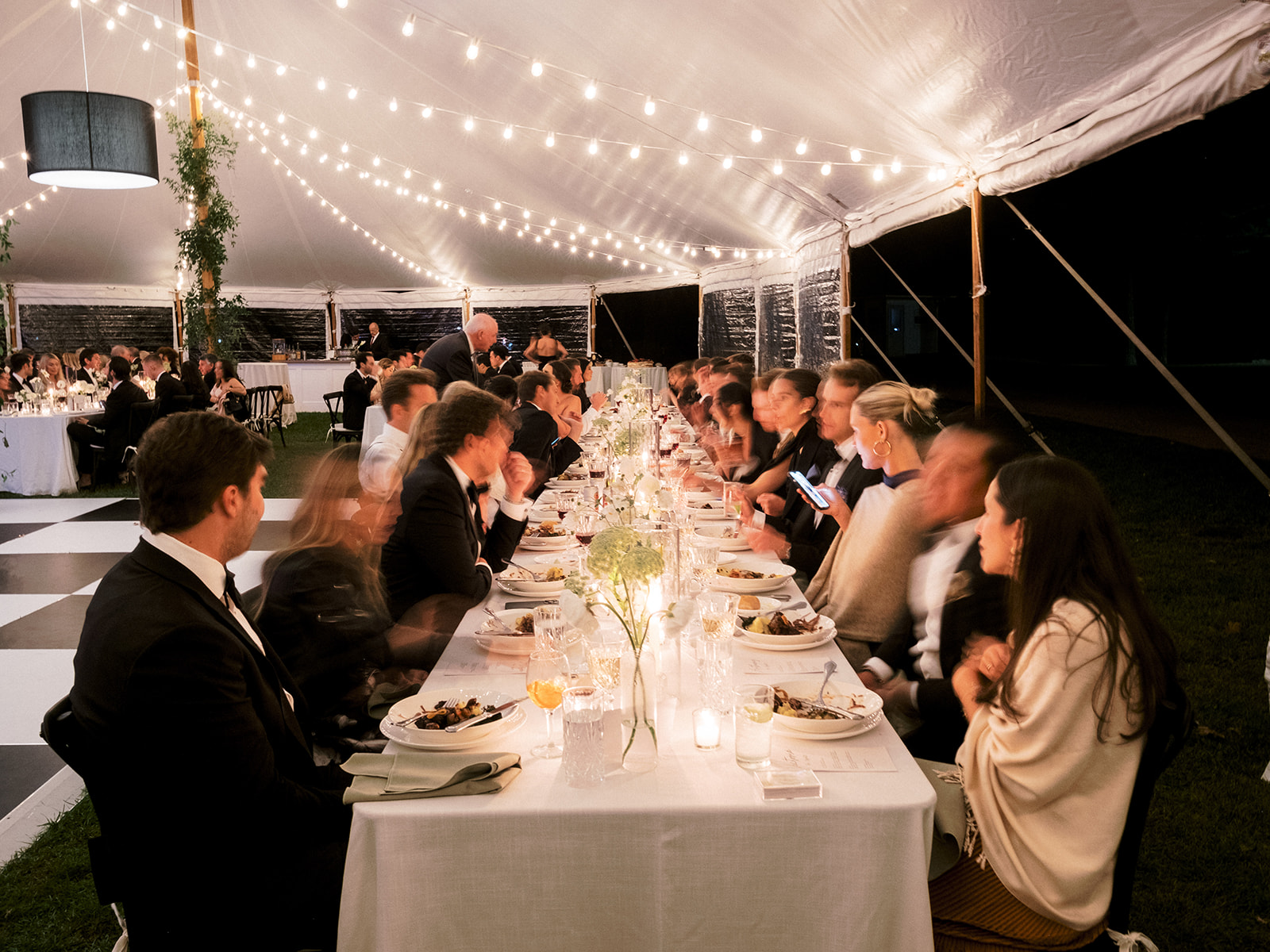 Guests chatting during the reception at The Mount.