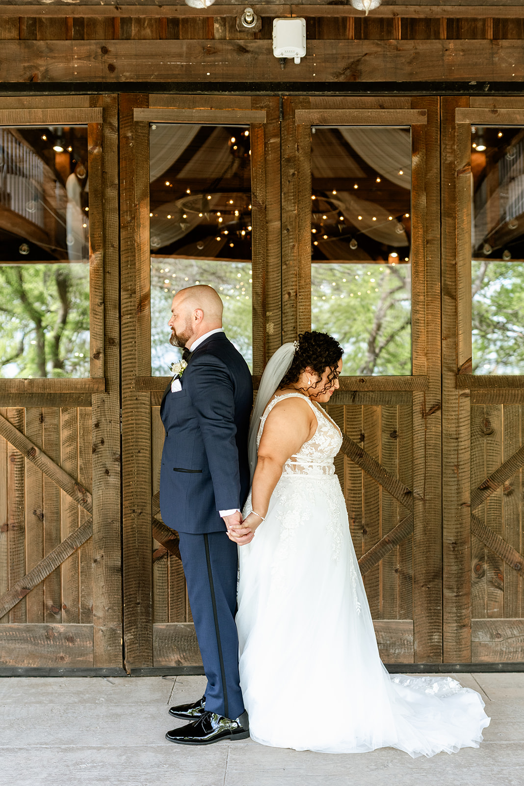 The Mabies sharing a warm wedding moment together